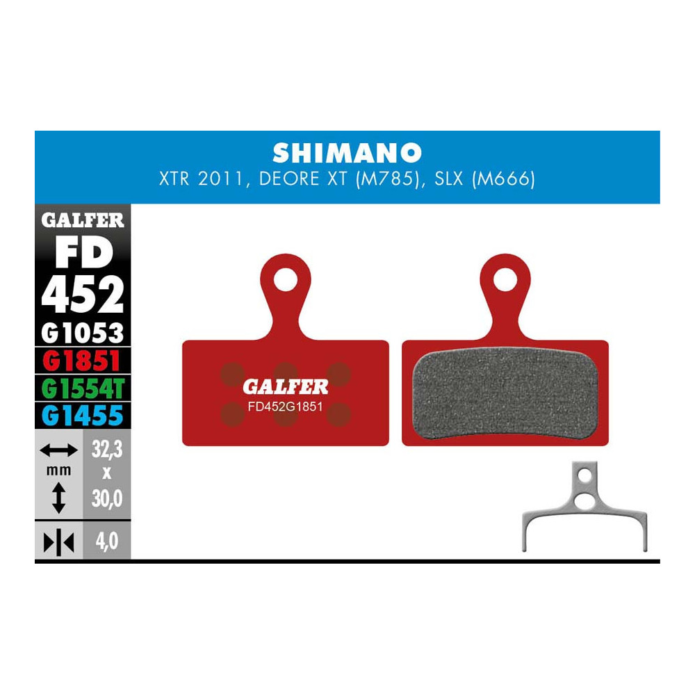 GALFER BIKE ADVANCED BRAKE PAD SHIMANO XTR - SLX - FD452G1851