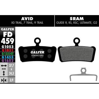 GALFER BIKE STANDARD BRAKE PADS SRAM GUIDE / AVID XO TRAI - FD459G1053