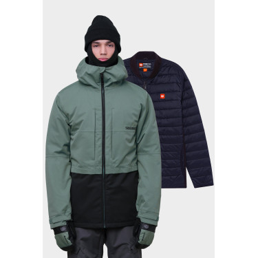  Traje de esquí de invierno para hombres impermeable cálido nieve  chaqueta de lana pantalones a prueba de viento equipo de esquí de montaña  chaqueta de snowboard, 1 chaqueta negra : Ropa
